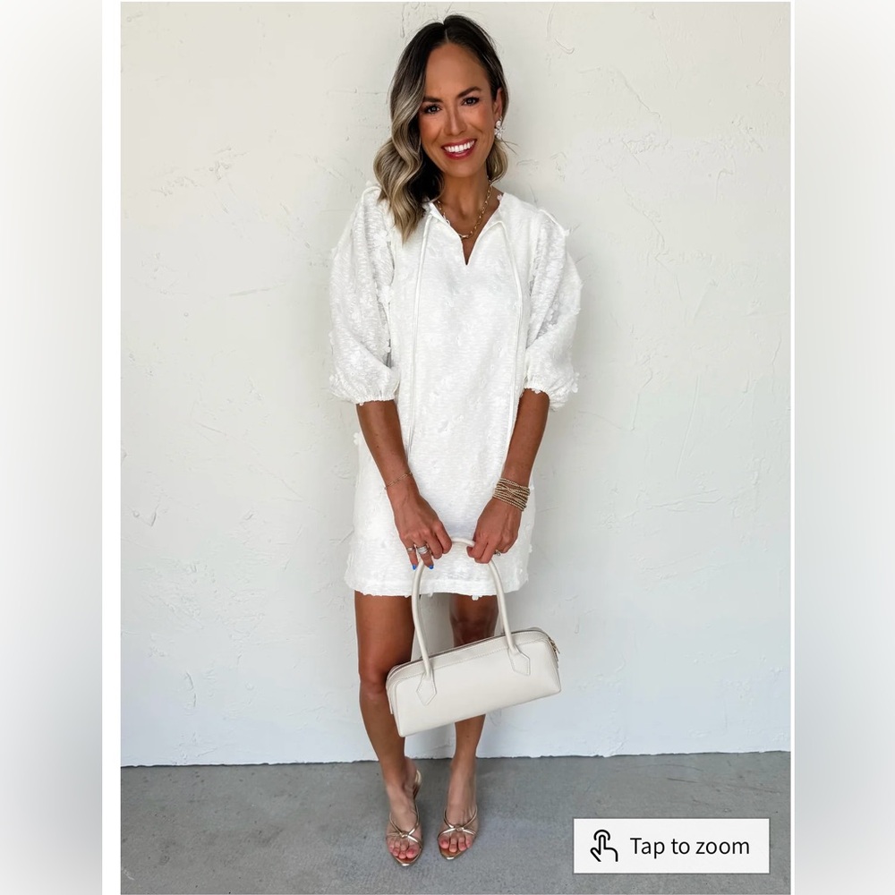 Elegant Cream Textured Dress